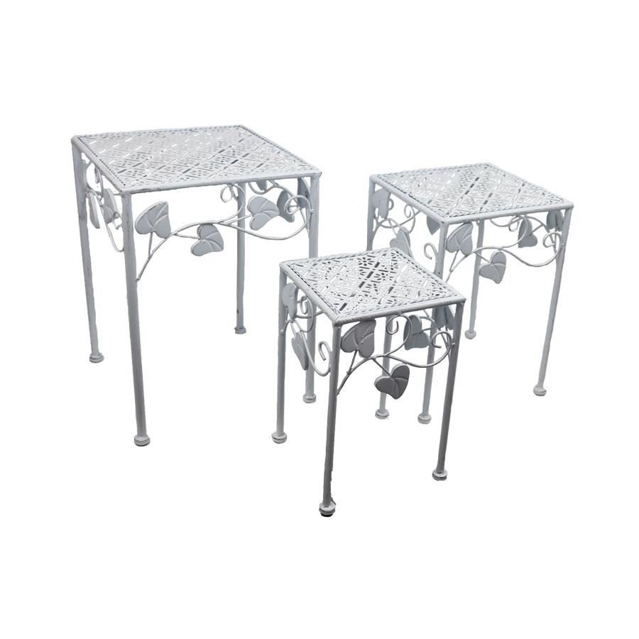 Kovový stolek, sada 3 ks K3371 - Malé stolky