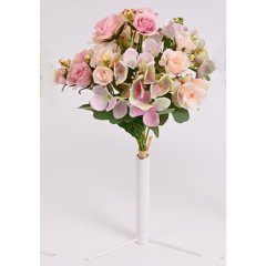 kytice mini růže, hortenzie 35 cm růžová Bytové doplňky a nábytek - Závěsy - Květiny