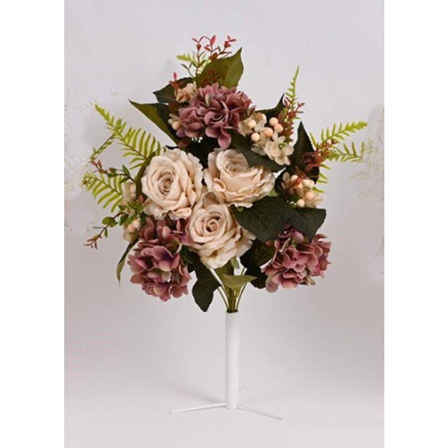 kytice růží, hortenzie horizontální 60 cm, růžová - Květiny