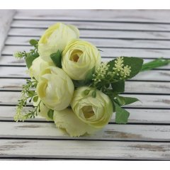 kytice ranunculus 27 cm, ŽLUTÁ Bytové doplňky a nábytek - Závěsy - Květiny