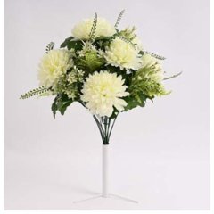 Kytice chryzantémy s doplňky 50 cm, krémová 371353 Bytové doplňky a nábytek - Závěsy - Květiny