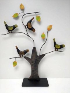Strom s ptáčky kovový velký Vanocni_dekorace - Kuchyňka a gastro vybavení - umělé květiny
