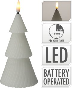 Svíčka stromek s plamínkem LED bílá fotorámečky, obrazy, hodiny - dekorace, hrnky, vázy, tašky