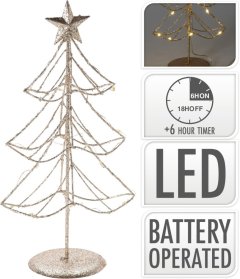 Stromek s hvězdou LED zlatý fotorámečky, obrazy, hodiny - dekorace, hrnky, vázy, tašky