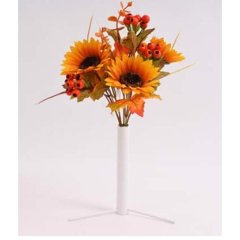 Kytice slunečnice, bobule 30 cm, oranžová 371359 Bytové doplňky a nábytek - Závěsy - Květiny