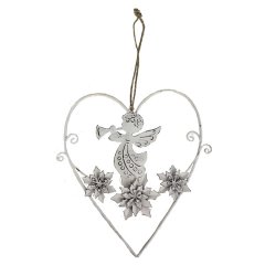 Srdce s andělem K2052/2 Velikonoční dekorace - Poslední naskladněné zboží - dekorace, umělé květiny, bytové a kuchyňské doplňky, dřevěné dekorace, proutí - Koupelnové doplňky - Vánoční dekorace