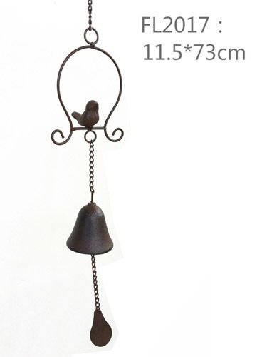Zvonek kovový s ptáčkem - Kovové, dřevěné a skleněné dekorace