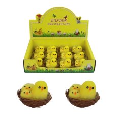 Velikonoční box s kuřátky, 12 ks X5751 Velikonoční dekorace - Velikonoční dekorace