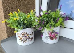 Obal keramika motiv květiny umělé květiny - dekorace, hrnky, vázy, tašky