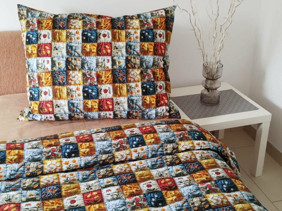 Ložní povlečení - bavlněný satén - Povlečení Patchwork 3D Povlečení Patchwork 3D - bavlněný satén