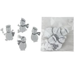 Dekorační sněhuláci, 4 ks K3495 Velikonoční dekorace - Poslední naskladněné zboží - dekorace, umělé květiny, bytové a kuchyňské doplňky, dřevěné dekorace, proutí - Koupelnové doplňky - Vánoční dekorace