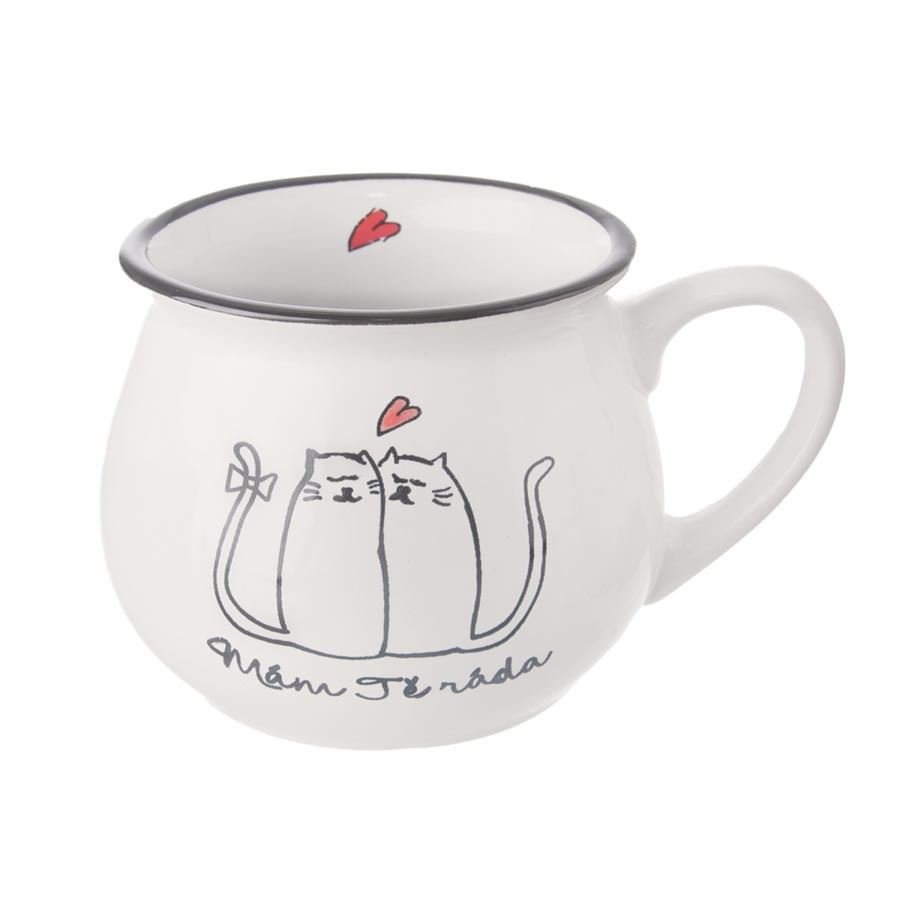 Keramika a porcelán - Hrnek kočky s nápisem MÁM TĚ RÁDA O0027 Hrnek kočky s nápisem MÁM TĚ RÁDA O0027 - Keramika a porcelán