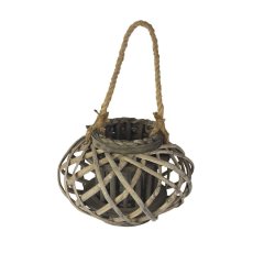 Svícny a lucerny - Nádoba na svíci 18cm šedá P0408-21 Nádoba na svíci 18cm šedá P0408-21