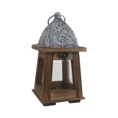 Dřevěná lucerna D7083 Krabičky, stojánky a zásobníky - Svícny