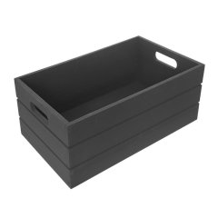 Bedýnka dřevo 31x21x13 cm antracitová Umělé květiny, větvičky, pugety - Dárkové koše