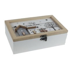 Krabičky, stojánky a zásobníky Úložné boxy - Dřevěný box D6804 Dřevěný box D6804