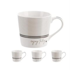Hrnek porcelánový LINKA 0,44 l MIX sada 4 ks Dům, byt a zahrada
