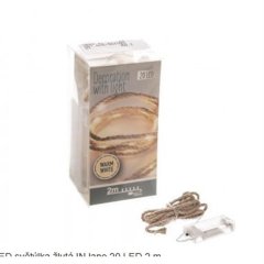 LED světýlka žlutá IN lano 20 LED 2 m Krabičky, stojánky a zásobníky - Vánoční dekorace