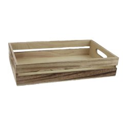 Dřevěná bedýnka velká D6210/V Umělé květiny, větvičky, pugety - Dárkové koše