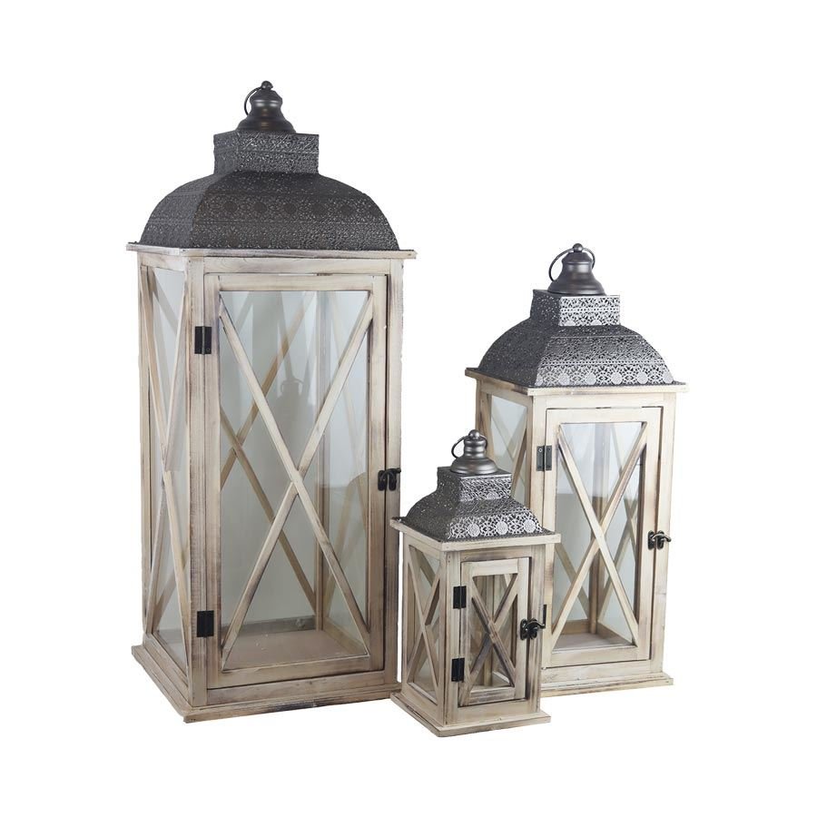 Dřevěná lucerna S/3 D6496 - Svícny