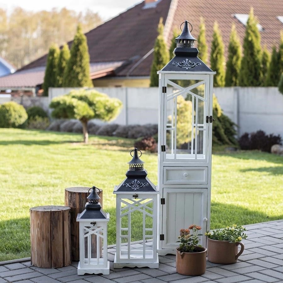 Krabičky, stojánky a zásobníky - Svícny - Dřevěná lucerna D4131/ Sada 3 Dřevěná lucerna D4131/ Sada 3 - Svícny