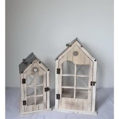 Dřevěná lucerna D7208/A Krabičky, stojánky a zásobníky - Svícny