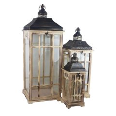 Krabičky, stojánky a zásobníky Svícny - Dřevěná lucerna S/3 D6489 Dřevěná lucerna S/3 D6489