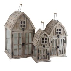 Krabičky, stojánky a zásobníky Svícny - Lucerna dřevěná, S/3 D7075 Lucerna dřevěná, S/3 D7075