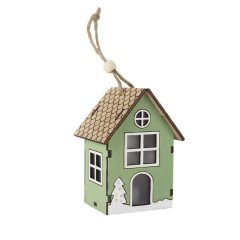 Dekorační domeček s LED osvětlením k zavěšení D7180 Krabičky, stojánky a zásobníky - Vánoční dekorace