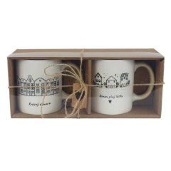 Porcelánový hrnek, 2 ks X7660 Dům, byt a zahrada