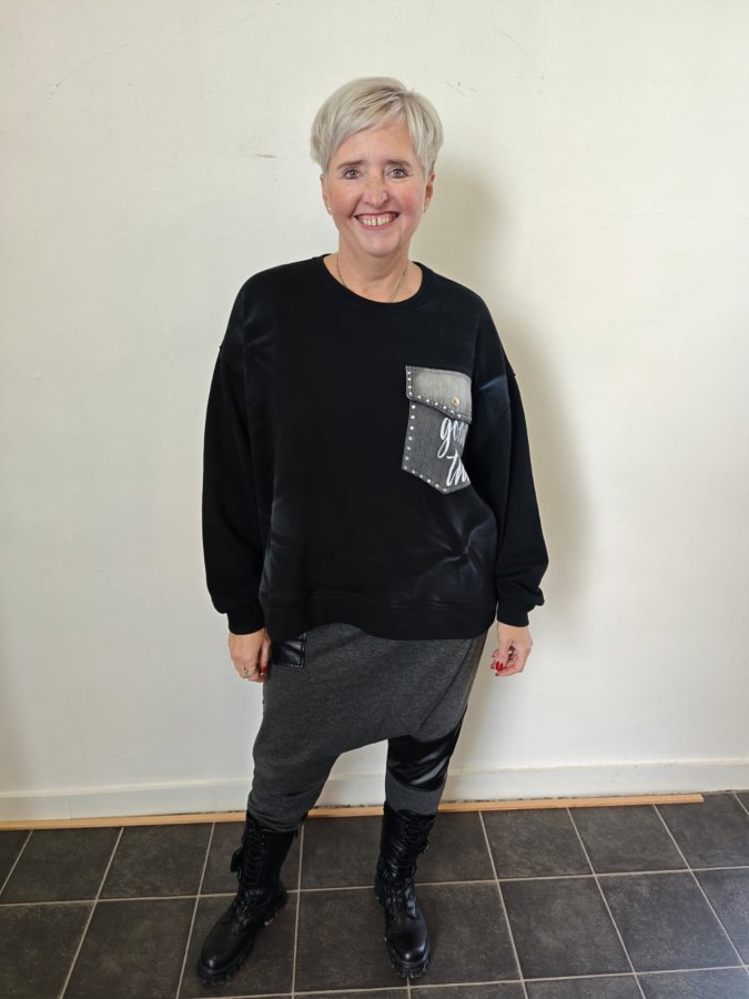 Tuniky, mikiny, svetry - Mikina s džínovou kapsičkou Mikina s džínovou kapsičkou - Tuniky, mikiny, svetry