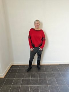 Mikina Bela červená Tuniky, mikiny, svetry