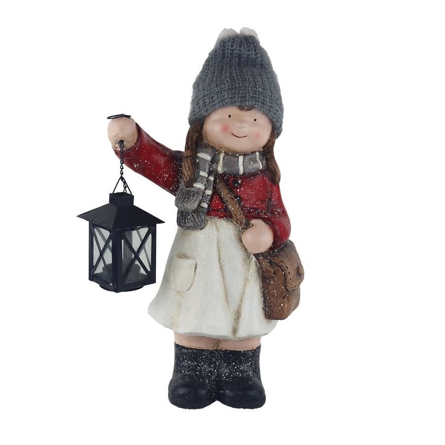 Krabičky, stojánky a zásobníky - Vánoční dekorace - Dekorace holčička s lucerničkou X7461 Dekorace holčička s lucerničkou X7461 - Vánoční dekorace