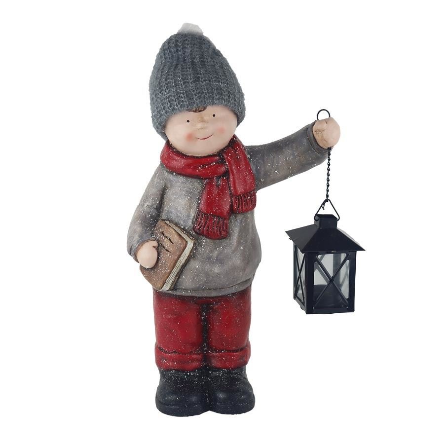 Krabičky, stojánky a zásobníky - Vánoční dekorace - Dekorace chlapec s lucerničkou X7460 Dekorace chlapec s lucerničkou X7460 - Vánoční dekorace