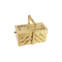 Umělé květiny, větvičky, pugety Dárkové koše Příze Kazety na šití - Kazeta rozkládací přírodní s gravírovaním malá 0960005/01 Kazeta rozkládací přírodní s gravírovaním malá 0960005/01