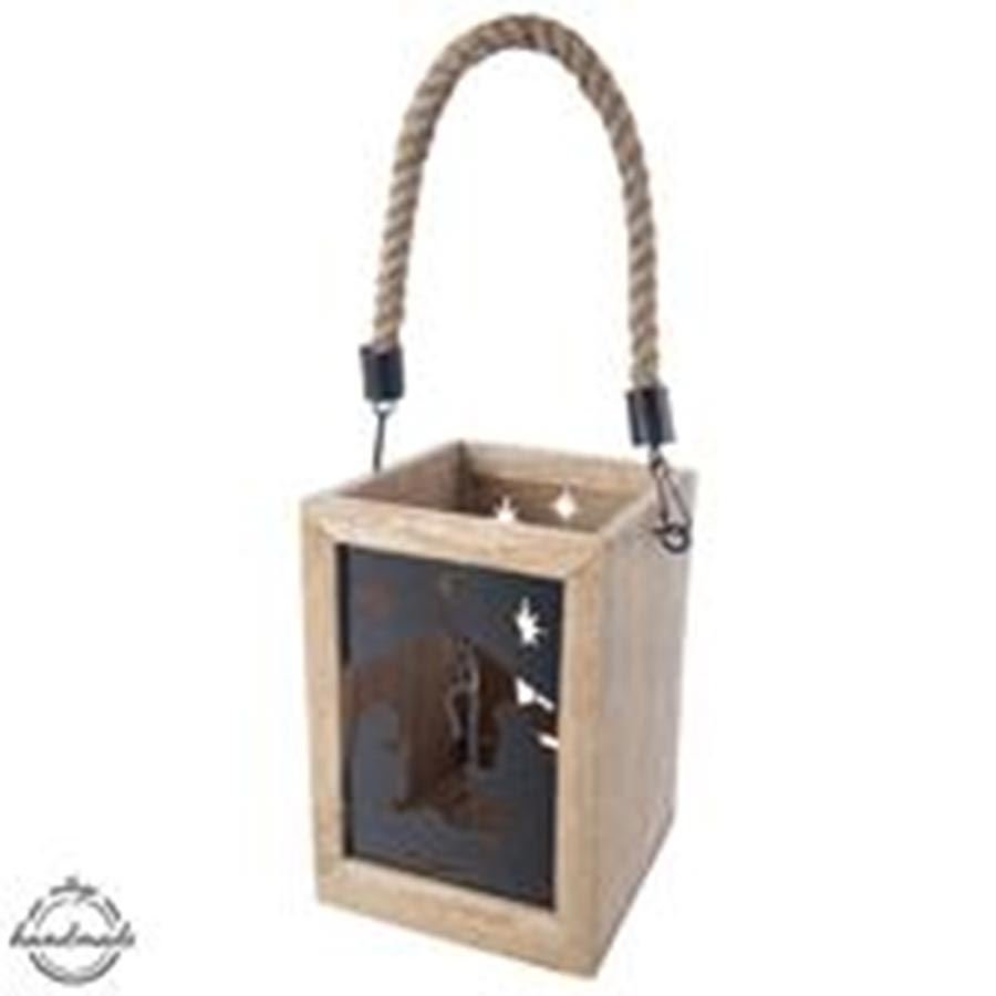 Krabičky, stojánky a zásobníky - Svícny - Svícen dřevo/kov MANGO betlém Svícen dřevo/kov MANGO betlém - Svícny