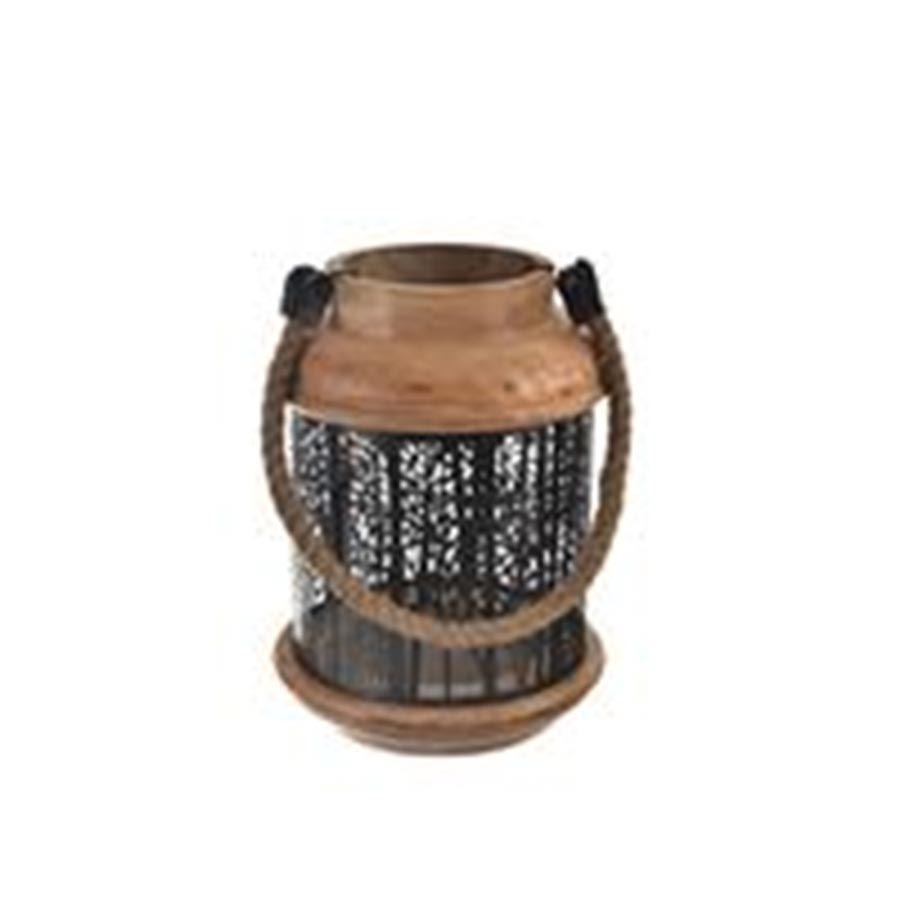 Svícen mango/plech BLACK 18x18x25 cm - Svícny