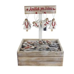 Dřevění andělé na stromeček v boxu, 72 ks D7460 Krabičky, stojánky a zásobníky - Vánoční dekorace