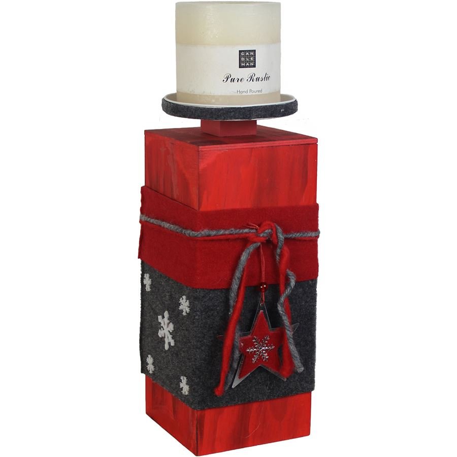 Krabičky, stojánky a zásobníky - Svícny - dřevěný svícen velký, D0038 dřevěný svícen velký, D0038 - Svícny