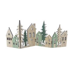 Dekorační dřevěná vesnička D7342 Krabičky, stojánky a zásobníky - Vánoční dekorace