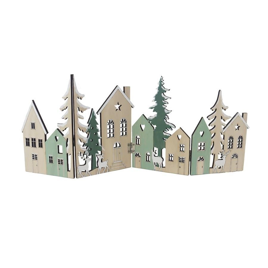 Krabičky, stojánky a zásobníky - Vánoční dekorace - Dekorační dřevěná vesnička D7342 Dekorační dřevěná vesnička D7342 - Vánoční dekorace