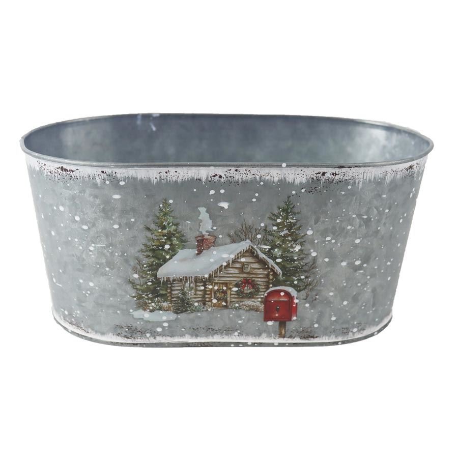 Dům, byt a zahrada - Vánoční květináč plechový K4482/2 Vánoční květináč plechový K4482/2 - Dům, byt a zahrada