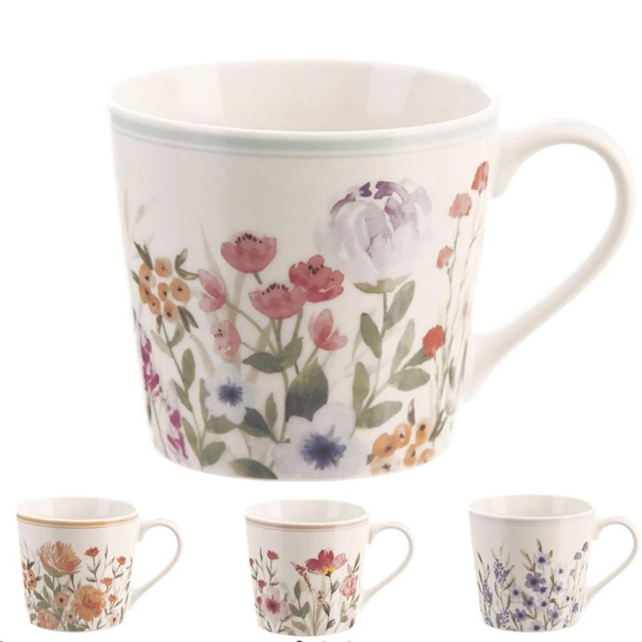 Hrnek porcelánový KVĚT 0,44 l mix sada 4 ks - Dům, byt a zahrada