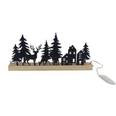 Dekorace krajina s LED osvětlením K3491 Krabičky, stojánky a zásobníky - Vánoční dekorace