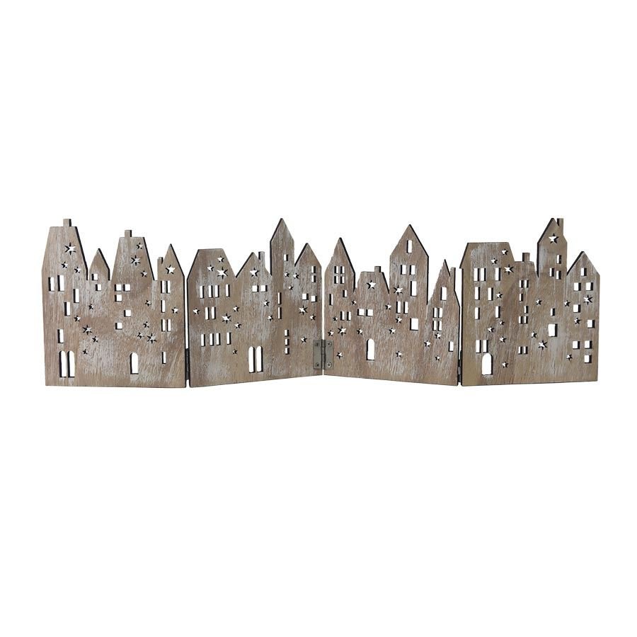 Dřevěná dekorační vesnička D7337 - Vánoční dekorace