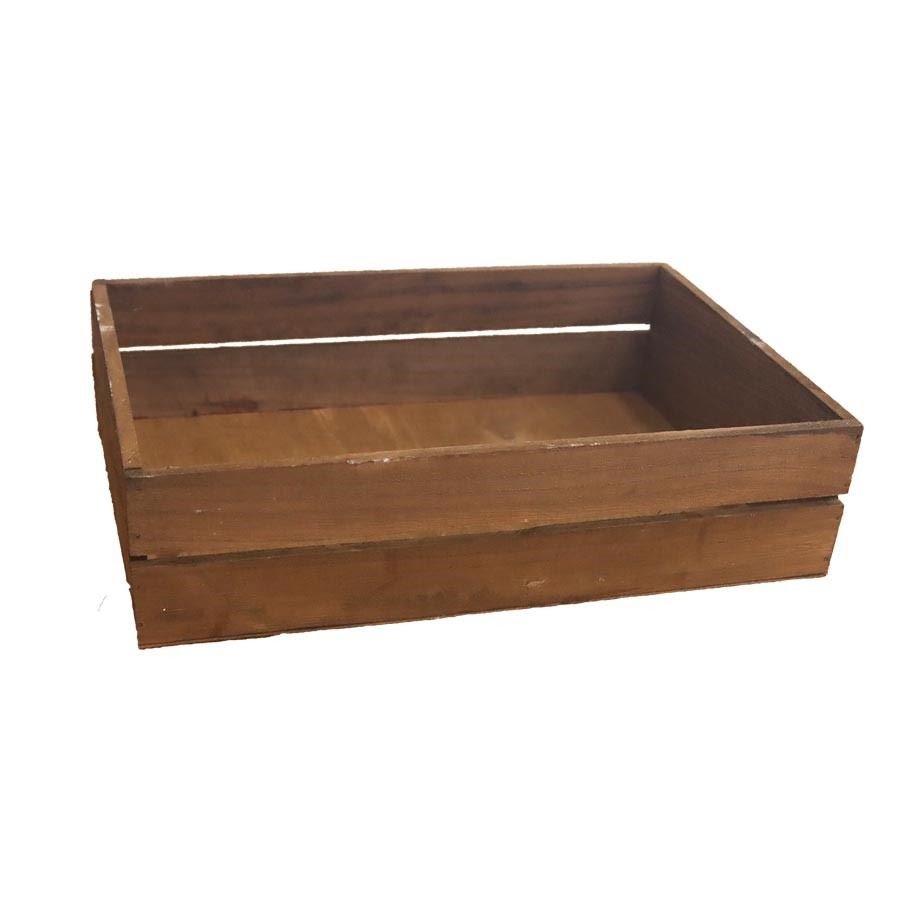 Umělé květiny, větvičky, pugety - Dárkové koše - Dřevěná bedýnka velká D3579/V Dřevěná bedýnka velká D3579/V - Dárkové koše