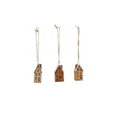 Domek k zavěšení, 3 ks 371575 Krabičky, stojánky a zásobníky - Vánoční dekorace