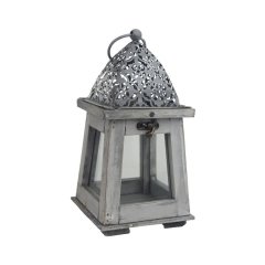 Dřevěná lucerna D7080 Krabičky, stojánky a zásobníky - Svícny