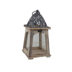 Dřevěná lucerna D7221 Krabičky, stojánky a zásobníky - Svícny