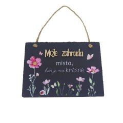 Břidlicová tabulka k zavěšení X7913 Krabičky, stojánky a zásobníky - Koupelnové doplňky